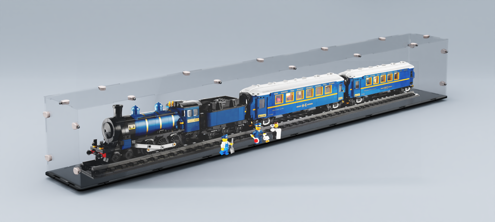 Acrylic Display Case with Protective Cover for LEGO® Orient Express 21344